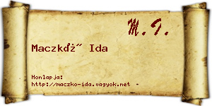 Maczkó Ida névjegykártya