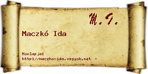 Maczkó Ida névjegykártya